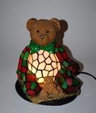 Stained Glass Christmas Bear Lamp
