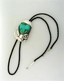 Fine Vintage Pawn Silver & Turquoise Bolo Tie
