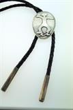 Fine Vintage Silver Native American Oval Bolo Tie Lisa
