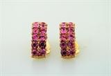 Vintage Lisner Pink Rhinestone Clip Earrings
