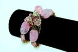 Vintage Miriam Haskell Pink Stone and Faux Pearl Bracelet
