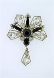 Vintage Weiss Black and Rhinestone Costume Pin

