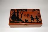 Cedar Trinket Box with Black Silhouette
