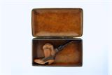 Novelty Boot Tobacco Pipe with Leather Covered Box
