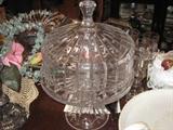 Crystal Cake Stand and Dome.
