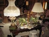 2 of 3 older Capo Di Monte Lamps.