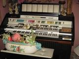 Hammond foot peddle double keyboard concert organ.