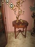Walnut Ornate Table.