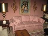 Sofa and end tables ,lamp tables& lamps.