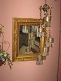 Mirror and 4 light chandelier