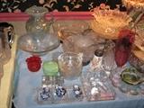Fenton & Fostoria and other glassware.