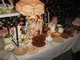 Carnival Glass, Tiara Glass , Figural Lamps, many other interesting items.