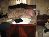 King Size Sleigh Cherry Bedroom Suite and Comforters.