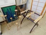 folding candle holder, luggage holder