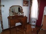 Antique Oak Vanity with mirror and wonderful oak chair!