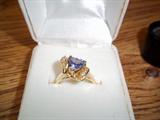 14K 1.20c TANZANITE & .15 ct SI near colorless DIAMONDS STUNNING RING has appraisal papers