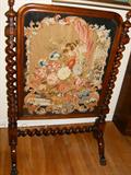 STUNNING SCREEN, TRULY A BEAUTY AND IN EXCELLENT CONDITION, THE STITCHERY IS ENCASED IN GLASS TO PROTECT IT FROM DAMAGES