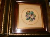 FRAMED PETIT POINT FLORAL MADE IN 1949