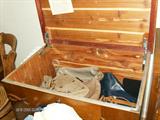 CEDAR CHEST, TOP OPENS AND HAS ONE DRAWER