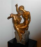 MICHA FRID MAGIC FLUTE BRONZE SCULPTURE