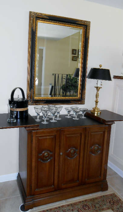 Great Bar-buffet unit. beautiful beveled glass mirror