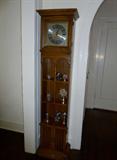 LONG CASE CLOCK WITH DISPLAY SHELVES