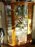 CABINET NOT FOR SALE, ITEMS IN CABINET ARE, WATERFORD, LALIQUE, BRILLIANT CUT GLASS, LLADRO, AND OTHERS