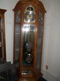 #12 Howard Miller Grandfather Curio Clock 610-844