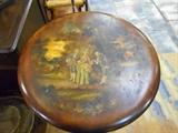 Late 1800's round table with Hand Painted Renaissance Period Art