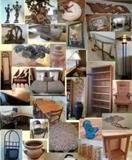 Danish Mid-Century Modern Dining Table & Chairs, Wood Bookshelves, Modern Desk set with matching bookshelves, desk chair, file cabinets, floor lamps, table lamps, antique candelabra, antique glass front cabinet, solid marble table, baker's rack, glass entry table and mirror, antique books, walking sticks, home shredder, wood dolphin wall art, small entertainment center wardrobe, new upholstered chairs, leather recliners, stereo, pottery, vases, yarn, newer full size pillow top mattress and box spring, blankets, candles, candle holders, buttons, digital camera, boxes of thread, sewing machine, notions, leather purses, ladies hats, glider, dressing floor mirror, linens, back massage mat, Back Joy back support, mid century decorative items, stainless steel pots and pans, newer Sunbeam Mix Master with 3 attachments, food vacuum sealer, kitchen butcher block island, toaster oven broiler, indoor grill, toaster, over the toilet storage cabinet, Southwest Hand Painted Pueblo Canister Set, anti