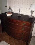 Antique dresser and lighting 