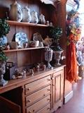 A Welsh cupboard and a selection of decorative ceramics. Not all items shown in photo available.