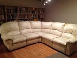 sectional lazy boy type sofa -white leather