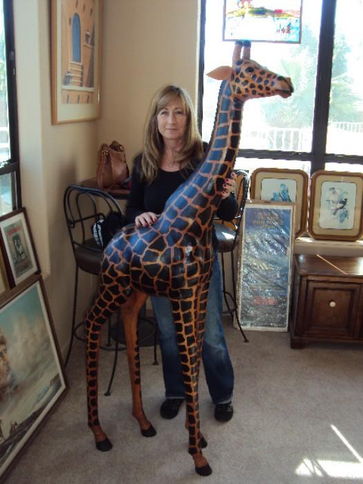 6' leather Giraffe