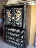 Black Laquer mother of pearl cabinet