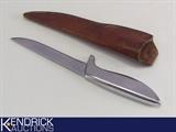 Vintage 1960's Gerber Shorty Fixed Blade Knife with Leather Sheath