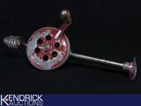 Antique Metal Hand Drill with Wood Handles