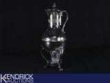 Vintage Raimond Silver Plated and Glass Lidded Coffee Server with Warming Stand