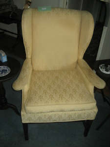 Wing Chair Gold Fabric