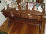 Carved Library Table