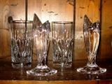 Marquis by Waterford Crystal water tumblers and pair of candlesticks