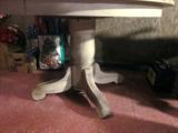 Solid oak pedestal table.  Was painted white.