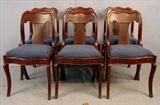 370- Set of 6 mahogany empire saber leg chairs.