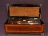 600 - Fine large 19th century inlaid rosewood music box, Jacot and son, New York, 10in. T, 35in. W, 15in. D.