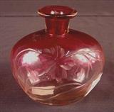 327 - Signed Moser etched bottle, 5in. T.