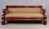 488 - Mahogany empire sofa illustrated in Meeks 1850 advertisement catalog, 35in. T, 81in. W, 33in.