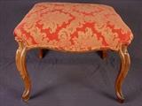 561 - Large Rosewood Victorian foot stool with red and gold upholstery, 18in. T, 22in. W, 23in. D.