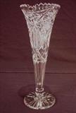 503 - American brilliant cut glass trumpet vase, 14in. T, 5in. Dia.