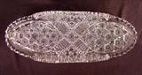 506 - American brilliant cut glass celery dish, 2in. T, 13in. W. 5in. D.
