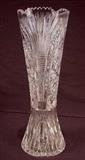 509 - American brilliant cut flower vase, 18in. T, 6in. Dia.